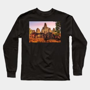 Bayon temple sunset Long Sleeve T-Shirt